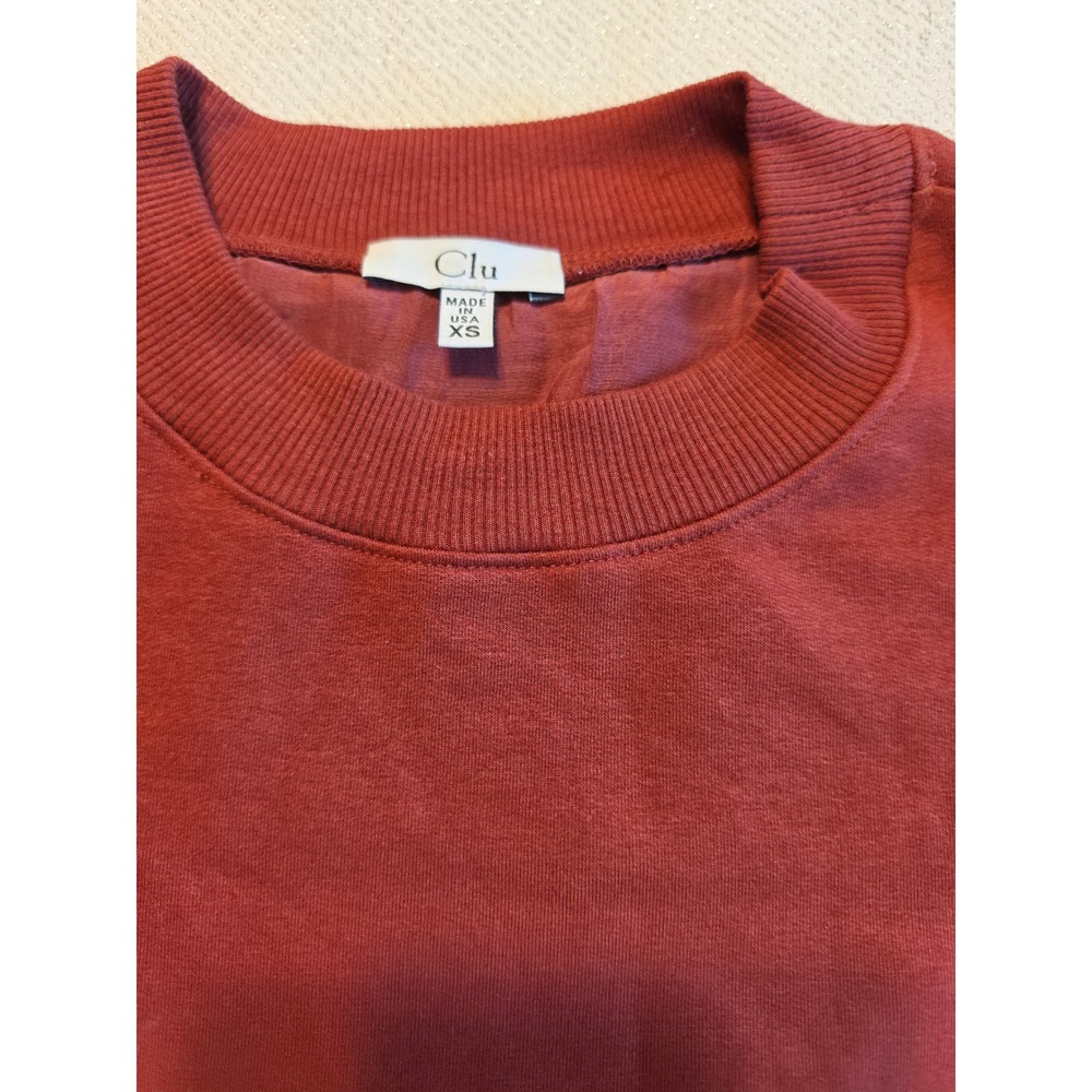 Clu Mixed Media Pleated Midi Dress XS Burgundy Colorblock Mock Neck WL18H4024 - Picture 3 of 11
